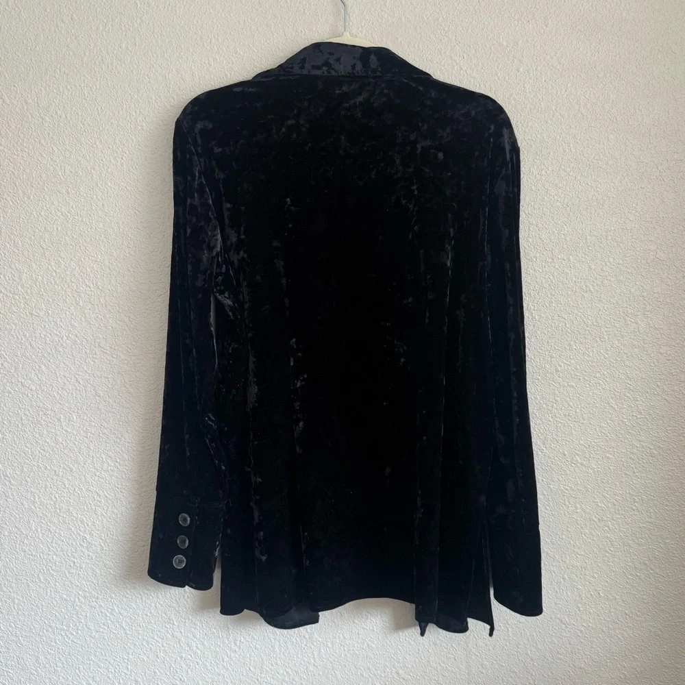 VTG Harvard‎ Benard Large Velour Crushed Velvet Button Down Whimsigoth Cardigan